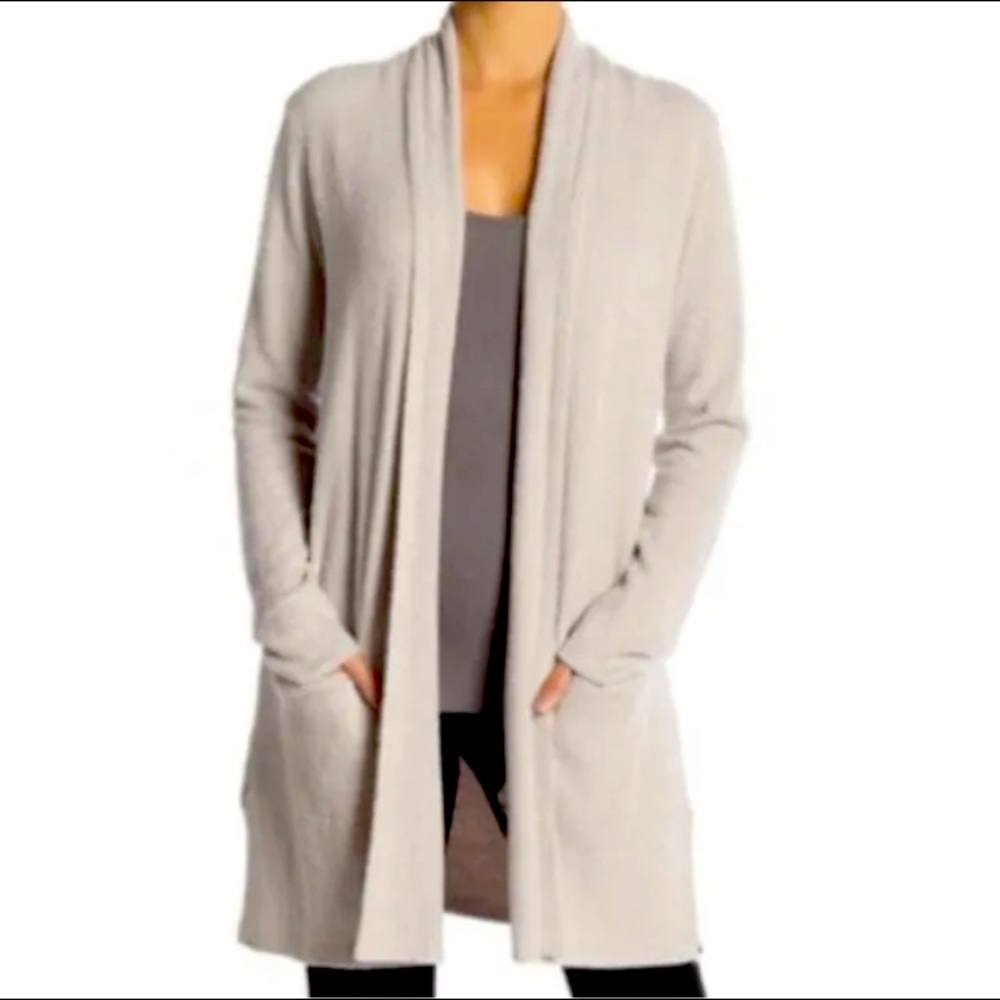 Barefoot Dreams Women's Cardigan Cozy Chic Lite Long Open Front Pockets Sz XL 1X